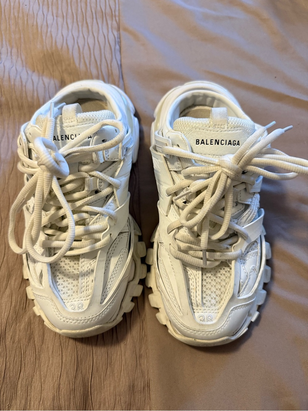 White Layered Track Sneakers, slide on